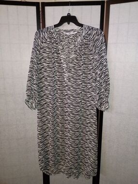 Zara Black & White Zebra-Print Cover-up/Dress